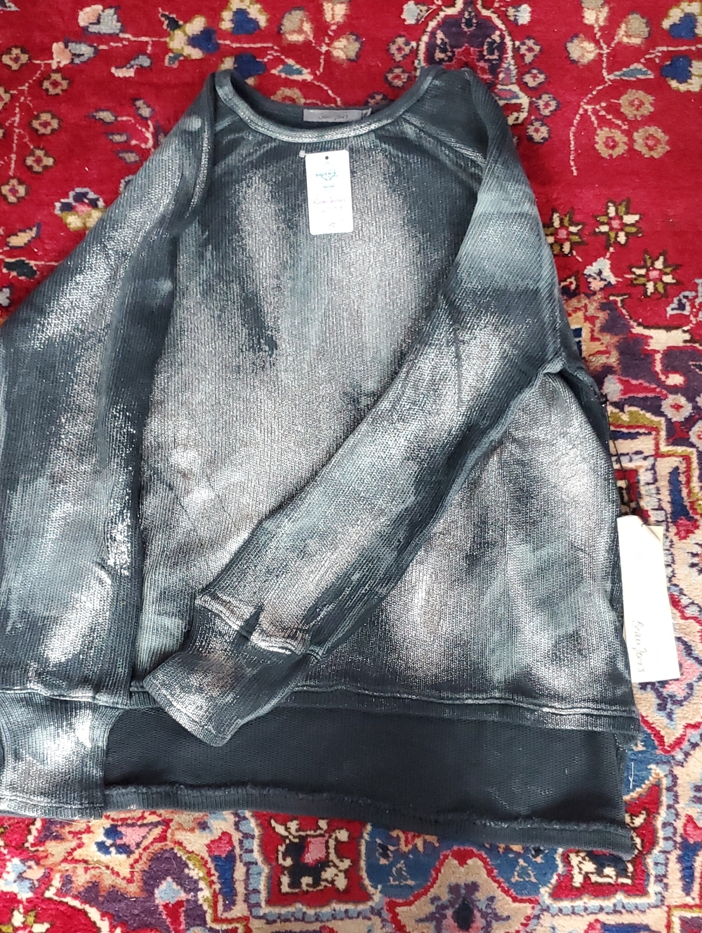 Metallic Navy Crewneck Sweater - Women